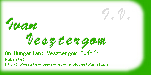 ivan vesztergom business card